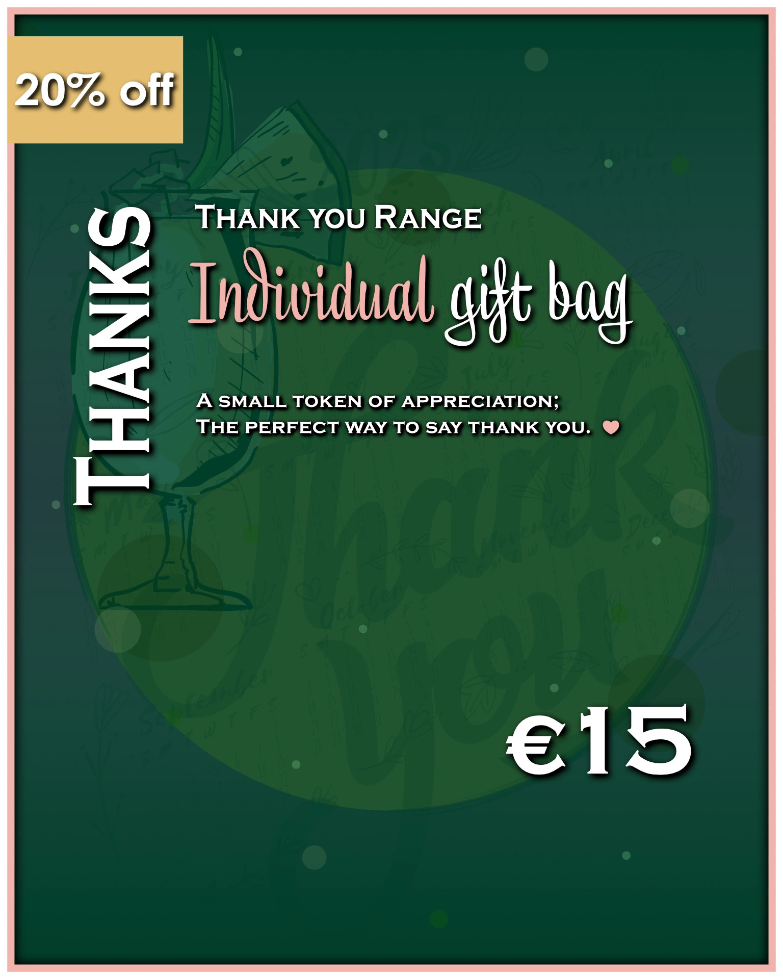 "Thanks" - Individual thank you gift bag